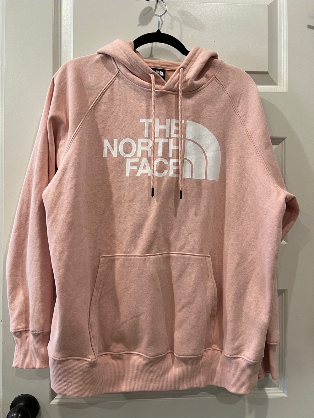 The North Face Dusty Pink Logo Pullover Hoodie Sz XL